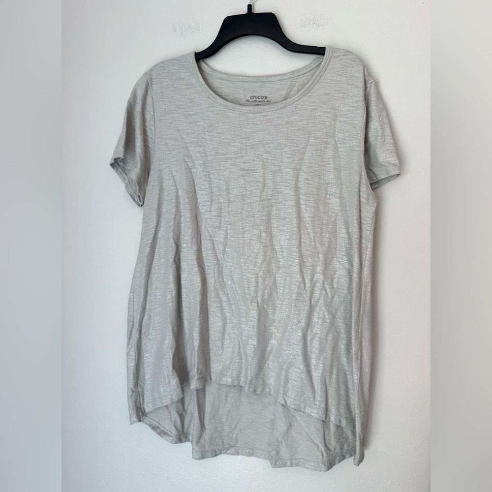 Chicos The Ultimate Tee in Sparkly Gray - Size 3 (XL)